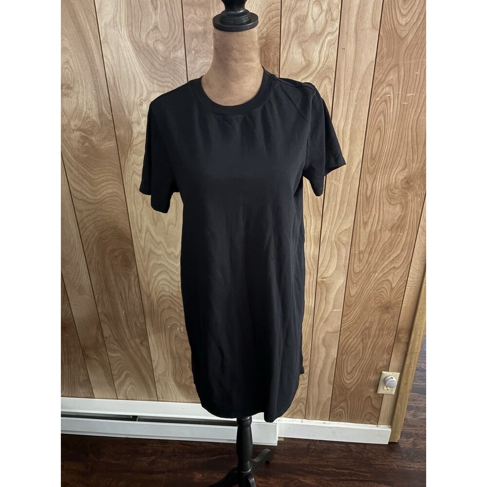 Old Navy Womens Black Short Sleeve T-Shirt Mini Dress Small‎ Solid Crew Neck
